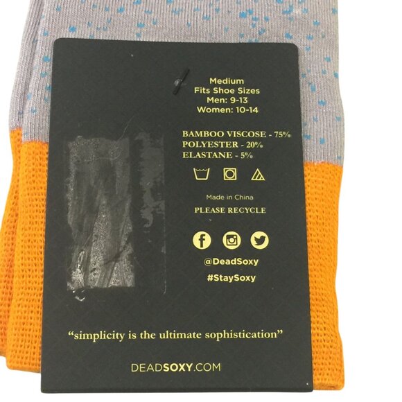 DEAD SOXY Boardroom Men's Crew Socks Size 9-13 Lilac Gray Marled Orange - Picture 3 of 3